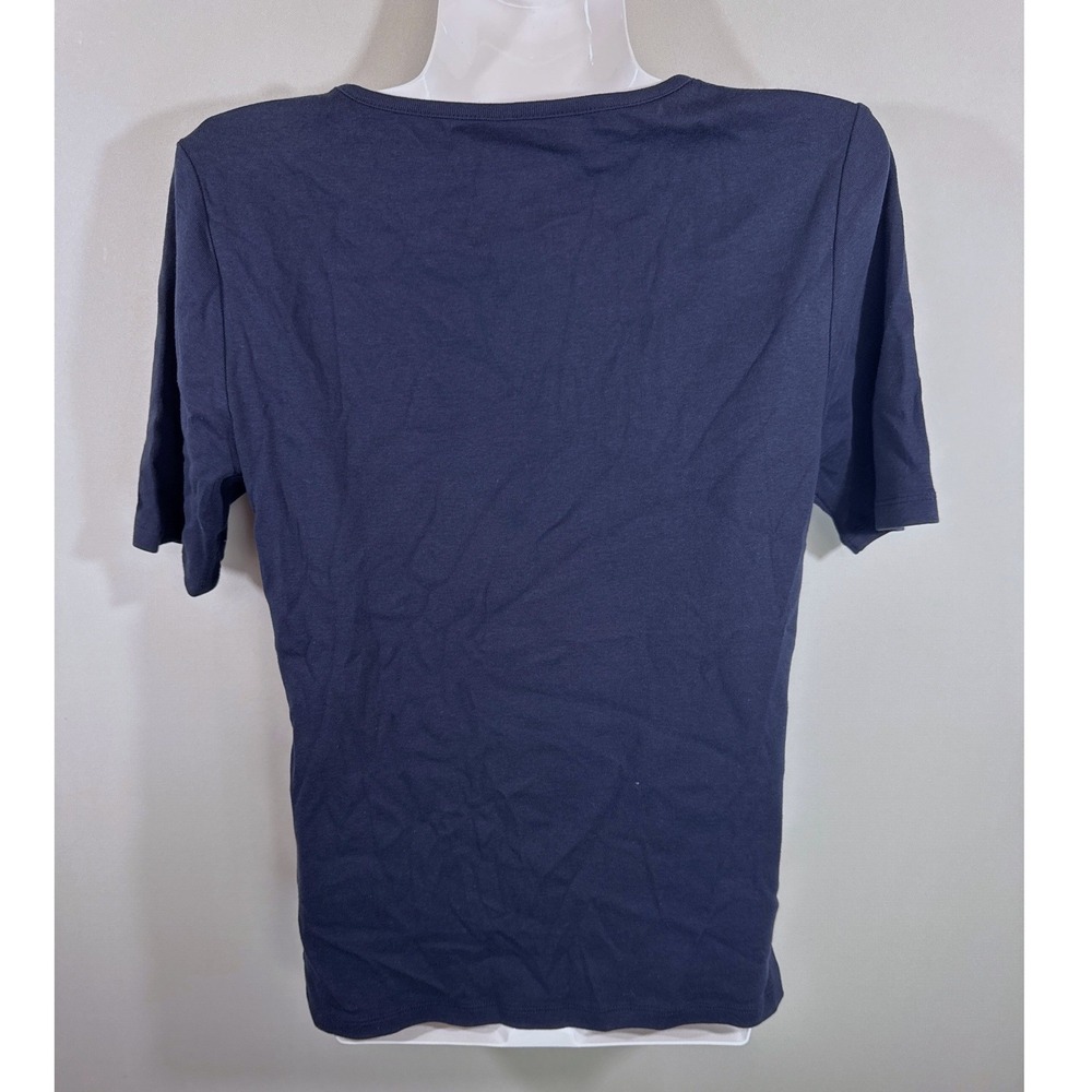 J.Crew Perfect Fit Navy Gold Crest Buttons Top Medium NWT Coastal Nautical - Picture 7 of 10